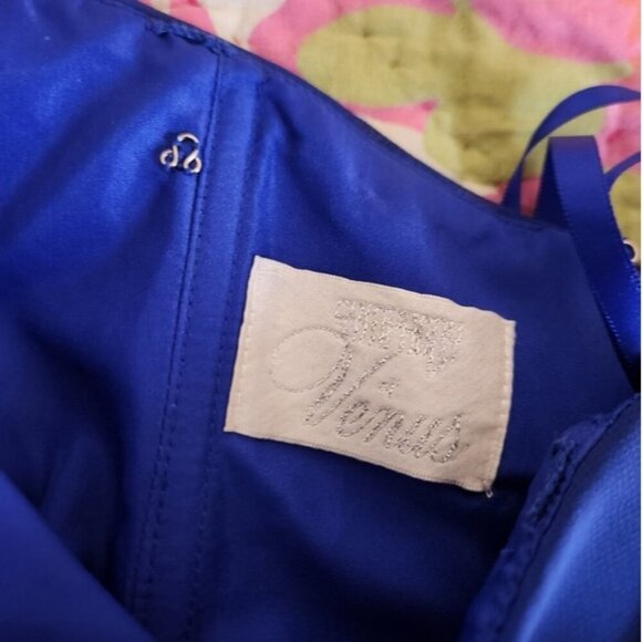 Symphony of Venus Cobalt Blue Strapless Maxi Dress Formal Gown Prom Bridesmaid - Picture 10 of 15